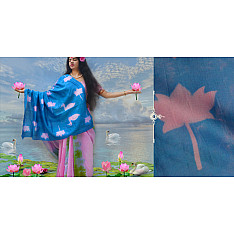 रंग महल ☙ Clamp dyed chanderi silk saree { झील } ☙ 9